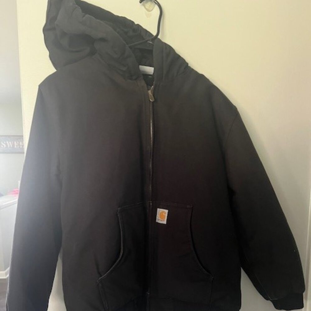 Boys Youth Carhartt Flannel Quilt lined Coat- Large (14-16)